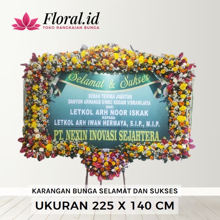 karangan bunga selamat dan sukses uk 225 x 140 cm 1,25jt